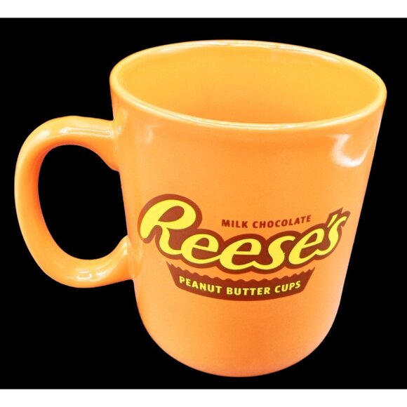 Reese's Milk Chocolate Peanut Butter Cup Orange Ceramic Mug Galerie 5 Inches - Picture 4 of 15